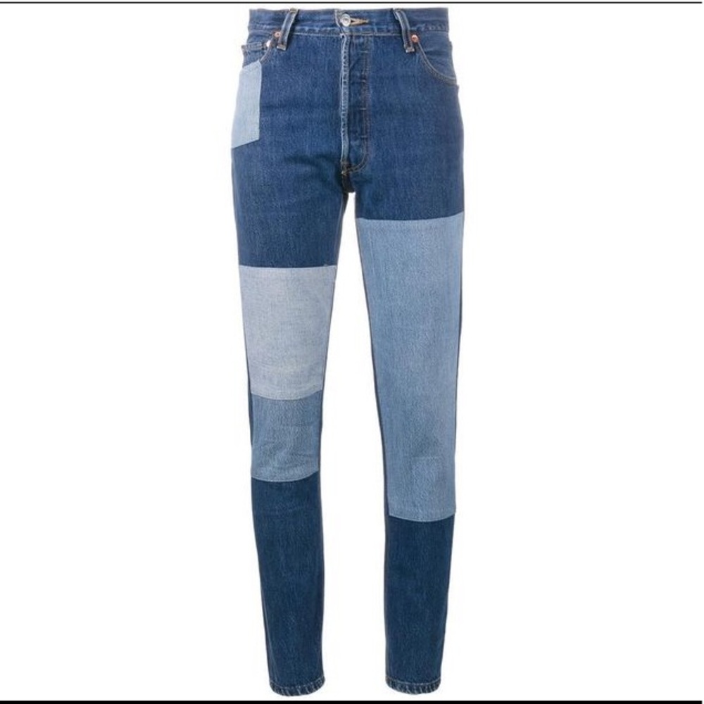 Re/Done Patchwork High rise Slim jeans